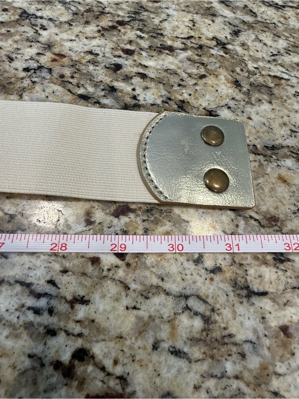 Venus rope braided silver gold metallic cream stretch belt SZ S/M - Picture 13 of 15